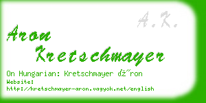 aron kretschmayer business card